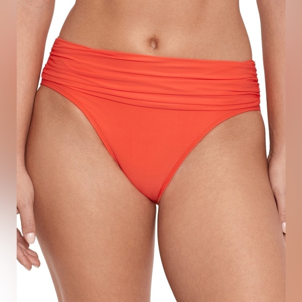 NWT Lauren Ralph Lauren Red Beach Club Bikini Bottom Size 16